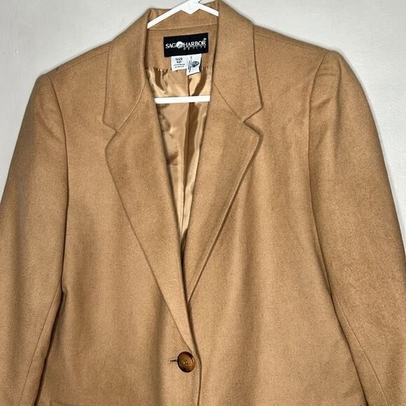 Sag Harbor Petite Tan 100% Wool Jacket / Blazer 6P - Picture 2 of 11
